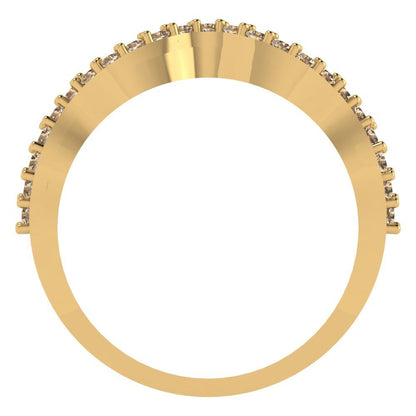 0.23 cttw Yellow Moissanite Round Cut Yellow Gold Eternity Wedding Band