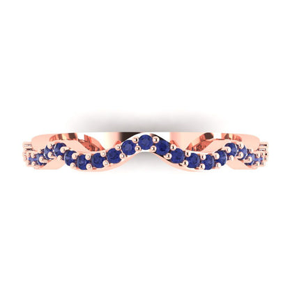 0.23 cttw Simulated Tanzanite Round Cut Rose Gold Eternity Wedding Band