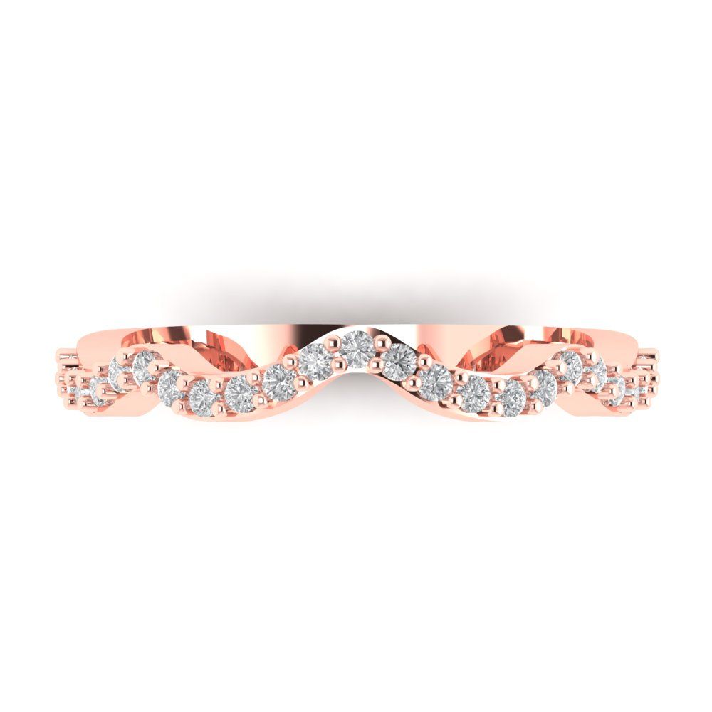 0.23 cttw Moissanite Round Cut Rose Gold Eternity Wedding Band