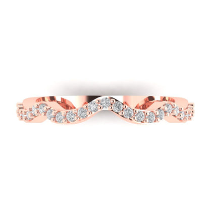 0.23 cttw Moissanite Round Cut Rose Gold Eternity Wedding Band