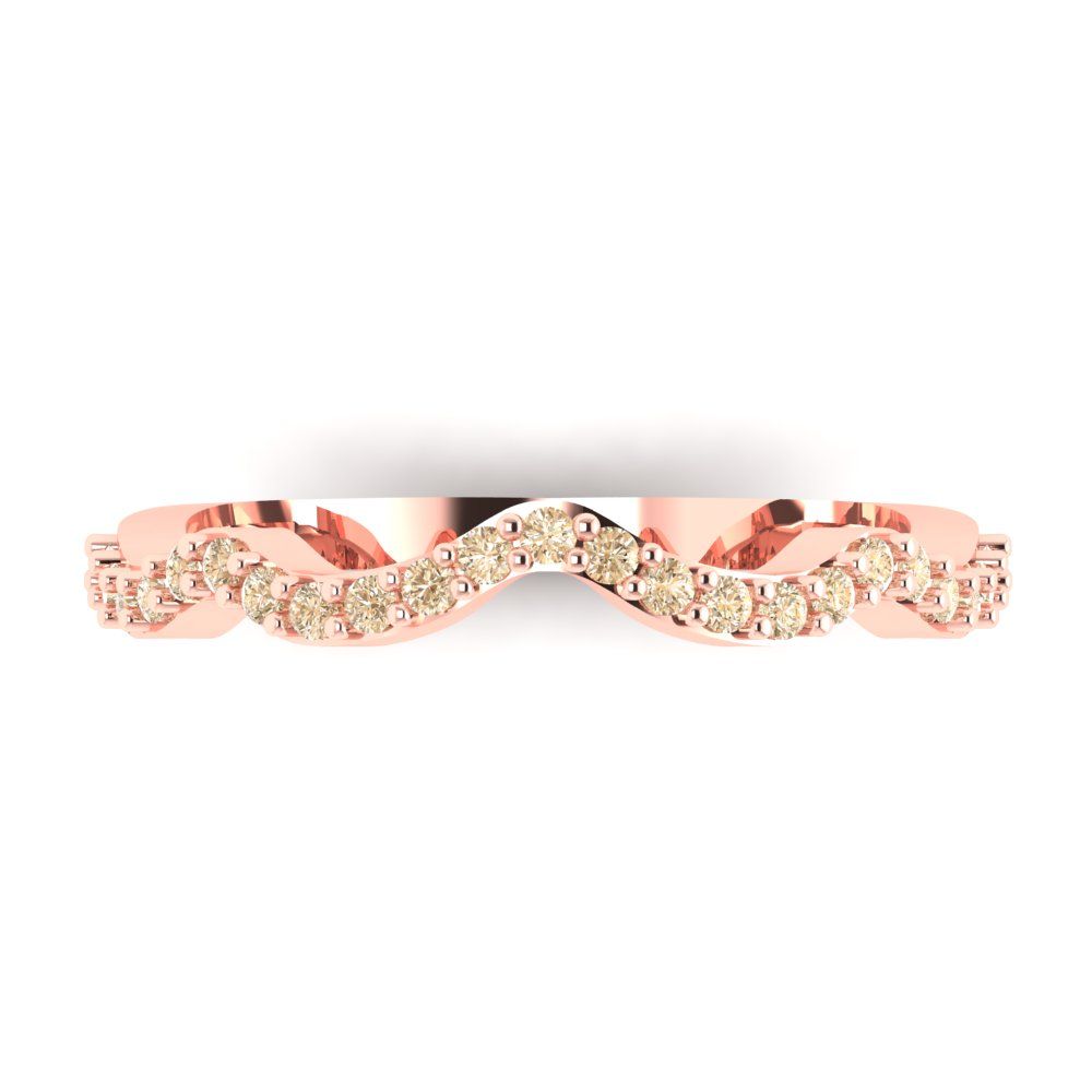0.23 cttw Natural Morganite Round Cut Rose Gold Eternity Wedding Band