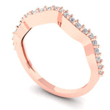 0.2 ct Brilliant Round Cut Clear Simulated Diamond Stone Rose Gold Stackable Band