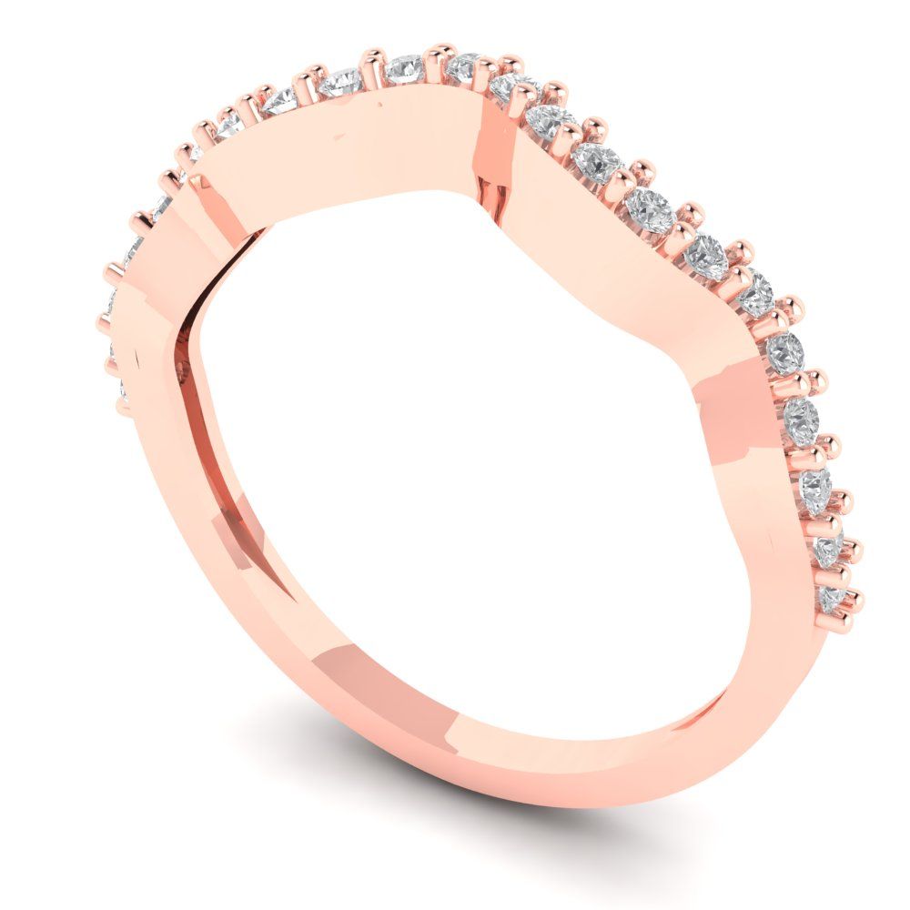 0.23 cttw Moissanite Round Cut Rose Gold Eternity Wedding Band