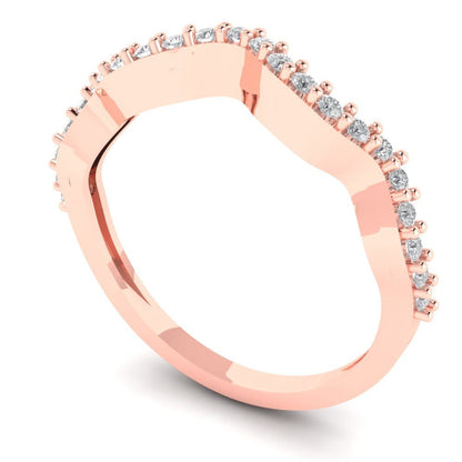 0.23 cttw Moissanite Round Cut Rose Gold Eternity Wedding Band