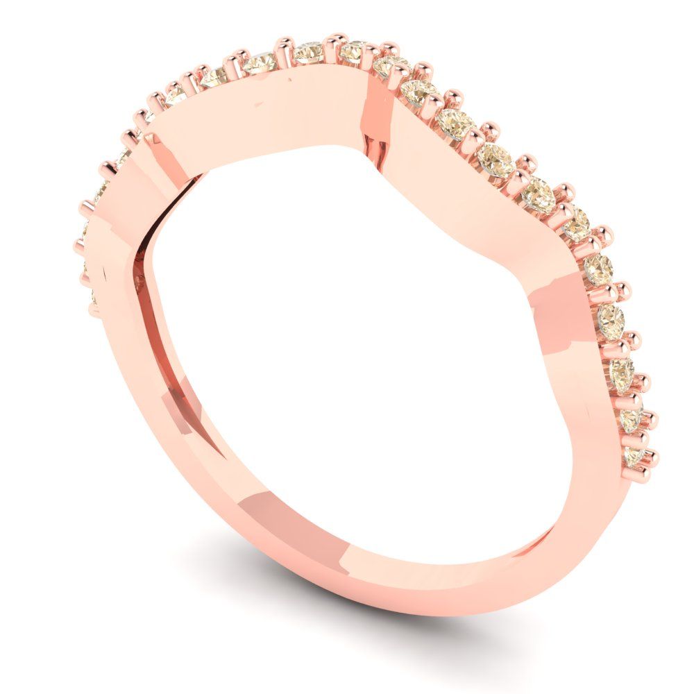 0.23 cttw Natural Morganite Round Cut Rose Gold Eternity Wedding Band