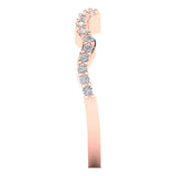 0.2 ct Brilliant Round Cut Natural Diamond Stone Clarity SI1-2 Color G-H Rose Gold Stackable Band