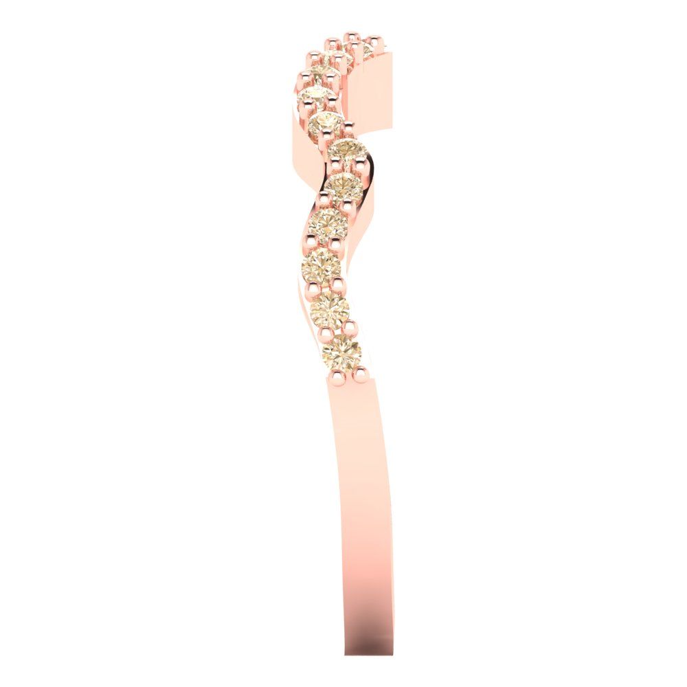 0.23 cttw Natural Morganite Round Cut Rose Gold Eternity Wedding Band