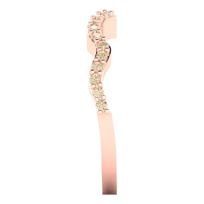 0.23 cttw Natural Morganite Round Cut Rose Gold Eternity Wedding Band
