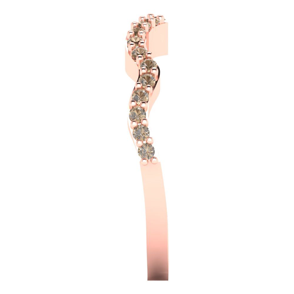 0.23 cttw Yellow Moissanite Round Cut Rose Gold Eternity Wedding Band