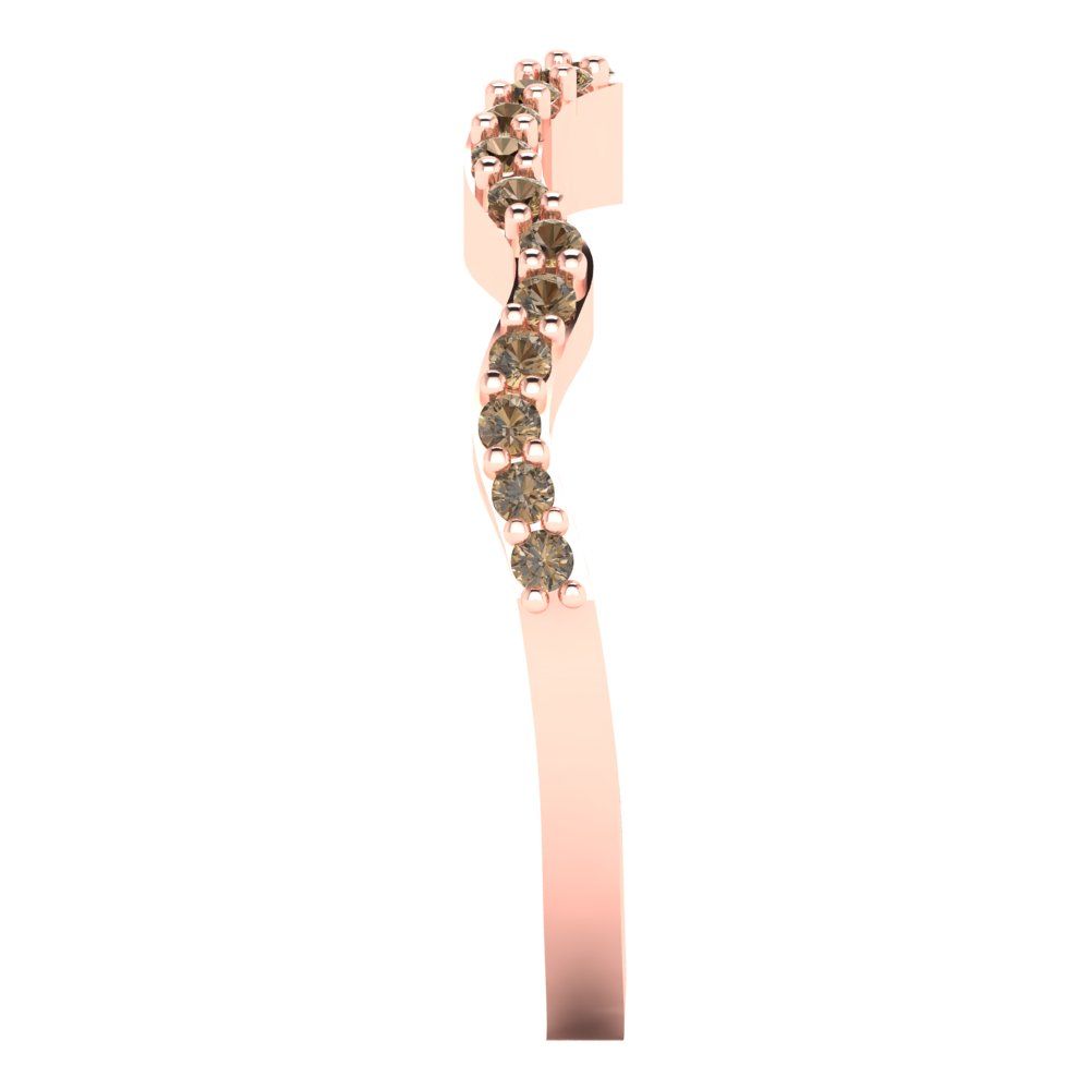 0.23 cttw Simulated Champagne Diamond Round Cut Rose Gold Eternity Wedding Band
