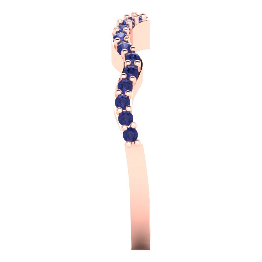 0.23 cttw Simulated Tanzanite Round Cut Rose Gold Eternity Wedding Band