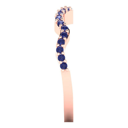0.23 cttw Simulated Tanzanite Round Cut Rose Gold Eternity Wedding Band