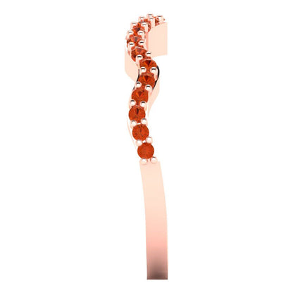 0.23 cttw Simulated Red Diamond Round Cut Rose Gold Eternity Wedding Band