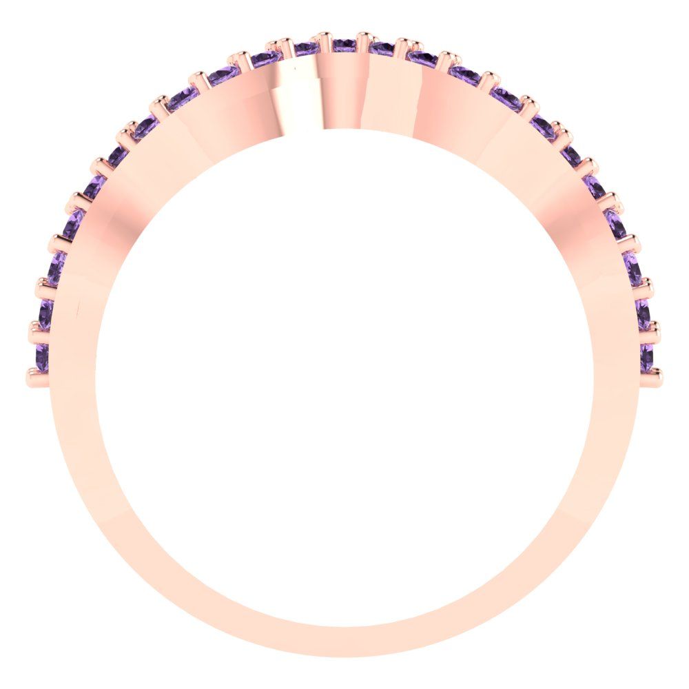 0.23 cttw Simulated Alexandrite Round Cut Rose Gold Eternity Wedding Band