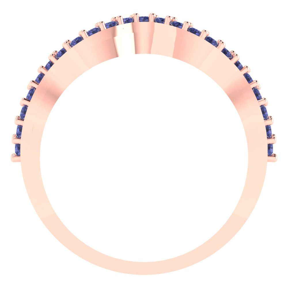 0.23 cttw Simulated Tanzanite Round Cut Rose Gold Eternity Wedding Band
