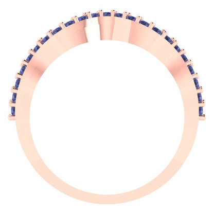 0.23 cttw Simulated Tanzanite Round Cut Rose Gold Eternity Wedding Band