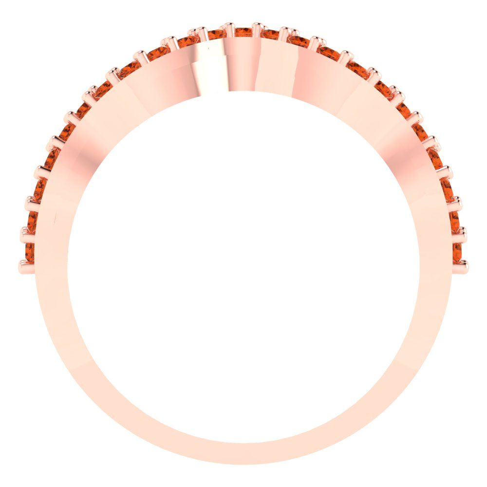 0.23 cttw Simulated Ruby Round Cut Rose Gold Eternity Wedding Band