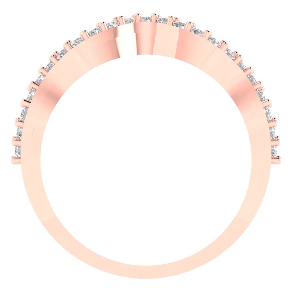 0.23 cttw Moissanite Round Cut Rose Gold Eternity Wedding Band