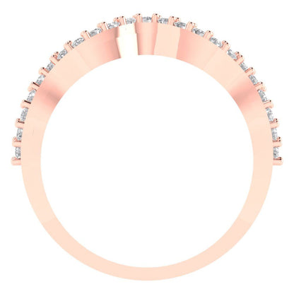0.23 cttw Moissanite Round Cut Rose Gold Eternity Wedding Band