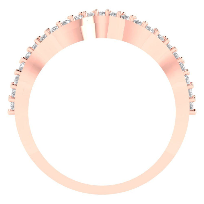 0.2 ct Brilliant Round Cut Clear Simulated Diamond Stone Rose Gold Stackable Band