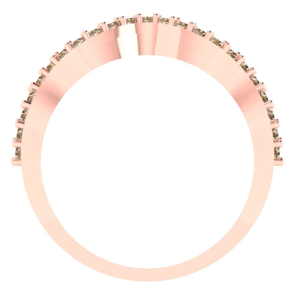 0.23 cttw Yellow Moissanite Round Cut Rose Gold Eternity Wedding Band