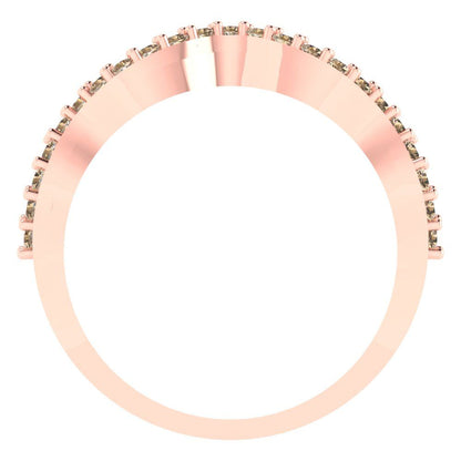 0.23 cttw Yellow Moissanite Round Cut Rose Gold Eternity Wedding Band