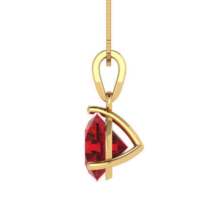2 tcw Necklace Pendant - 14K White Gold Round Cut Solitaire  Pink Tourmaline - Adjustable Length - 15in Box Chain to 18in
