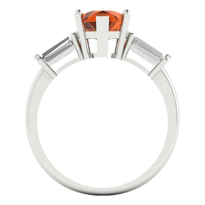 2.5 cttw Simulated Ruby Three-Stone Engagement Ring - Solid Gold (Pear Cut,10x7mm)