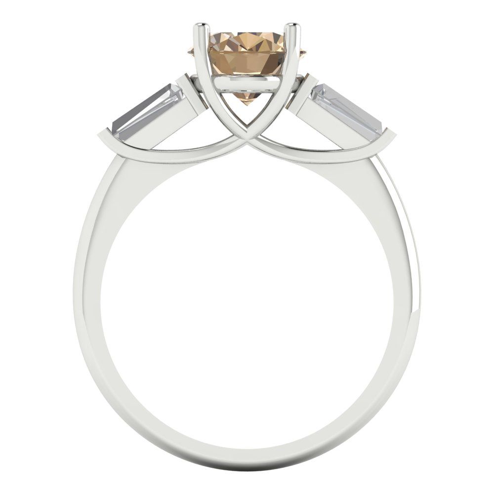 2.5 cttw Yellow Moissanite Three-Stone Engagement Ring - Solid Gold (Oval Cut,9x7mm)