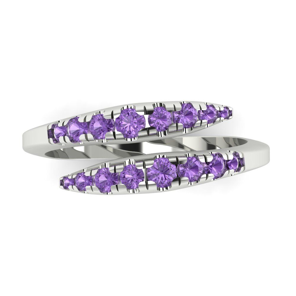 0.235 cttw Simulated Alexandrite Round Cut White Gold Eternity Wedding Band