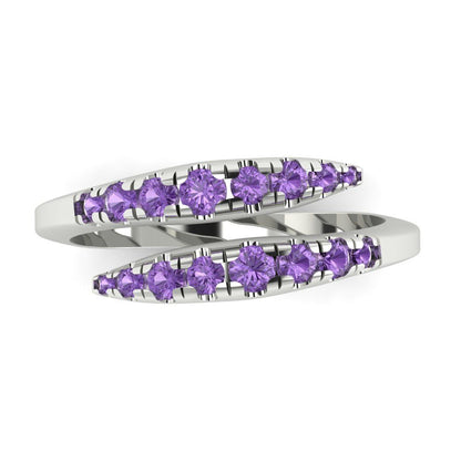 0.235 cttw Simulated Alexandrite Round Cut White Gold Eternity Wedding Band