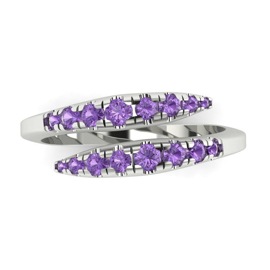 0.235 cttw Simulated Alexandrite Round Cut White Gold Eternity Wedding Band