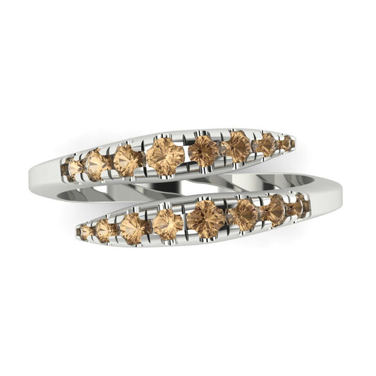 0.235 cttw Simulated Champagne Diamond Round Cut White Gold Eternity Wedding Band