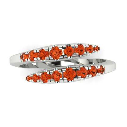 0.235 cttw Simulated Red Diamond Round Cut White Gold Eternity Wedding Band