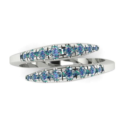 0.235 cttw Blue Moissanite Round Cut White Gold Eternity Wedding Band