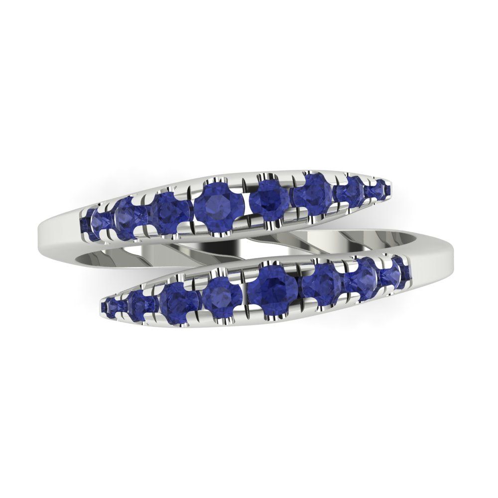0.235 cttw Simulated Tanzanite Round Cut White Gold Eternity Wedding Band