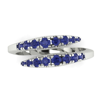 0.235 cttw Simulated Tanzanite Round Cut White Gold Eternity Wedding Band