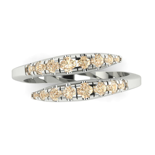 0.235 cttw Natural Morganite Round Cut White Gold Eternity Wedding Band