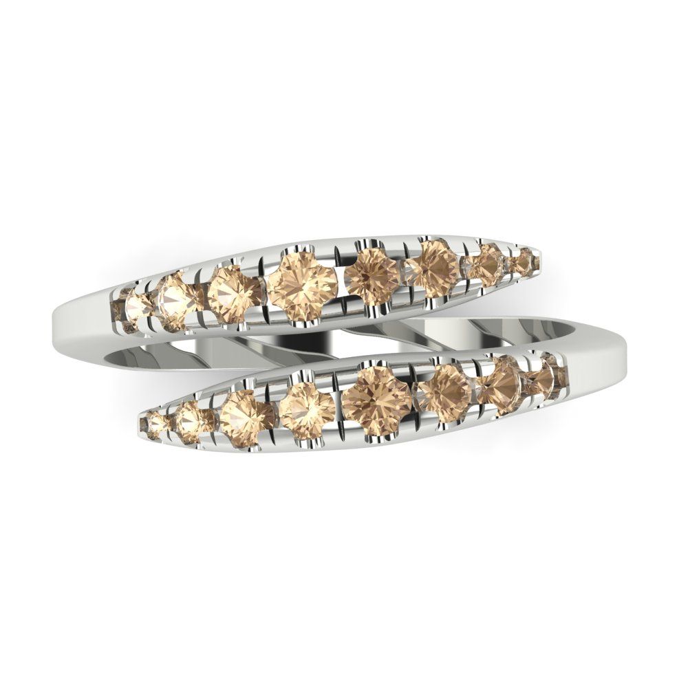 0.235 cttw Yellow Moissanite Round Cut White Gold Eternity Wedding Band