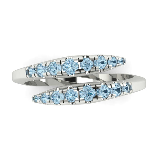 0.235 cttw Simulated Blue Diamond Round Cut White Gold Eternity Wedding Band