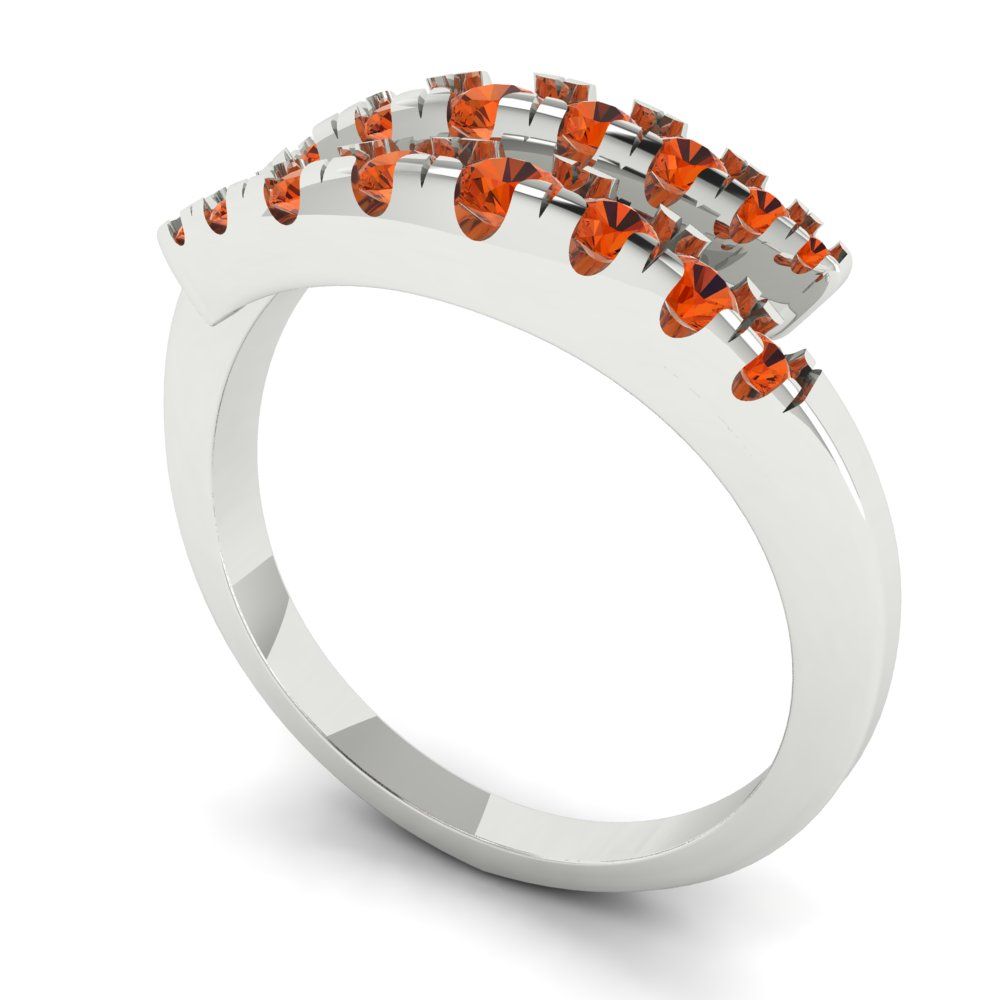 0.235 cttw Simulated Red Diamond Round Cut White Gold Eternity Wedding Band