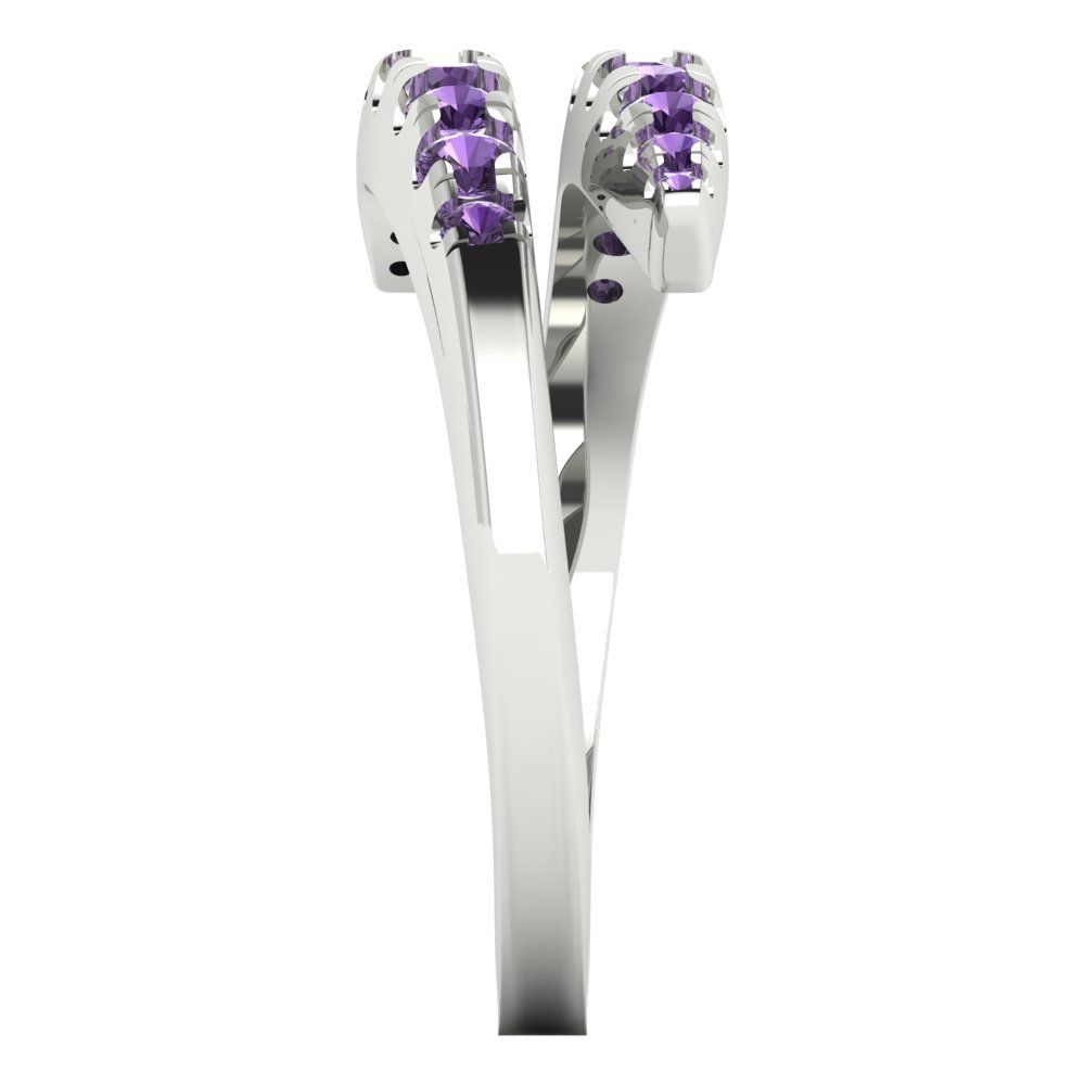 0.235 cttw Simulated Alexandrite Round Cut White Gold Eternity Wedding Band