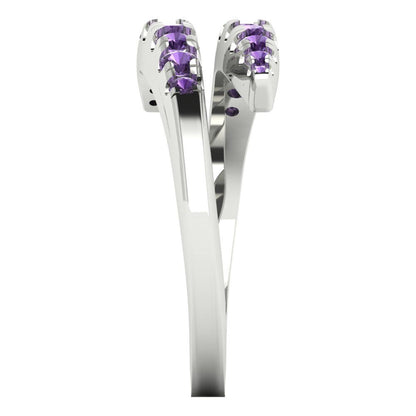0.235 cttw Simulated Alexandrite Round Cut White Gold Eternity Wedding Band