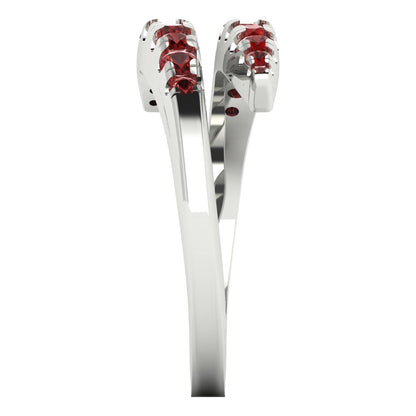 0.235 cttw Natural Garnet Round Cut White Gold Eternity Wedding Band