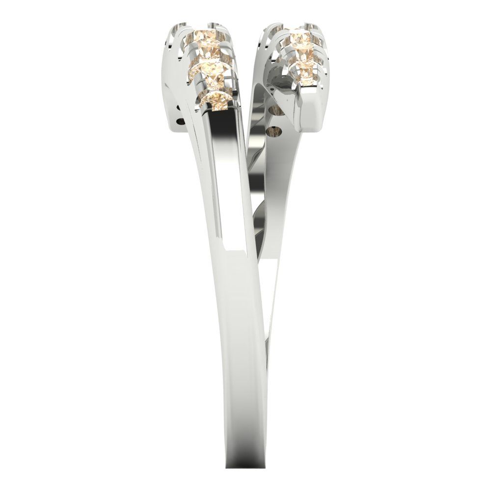 0.235 cttw Natural Morganite Round Cut White Gold Eternity Wedding Band