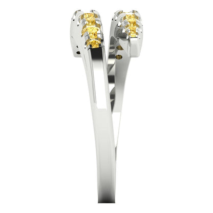 0.235 cttw Natural Citrine Round Cut White Gold Eternity Wedding Band