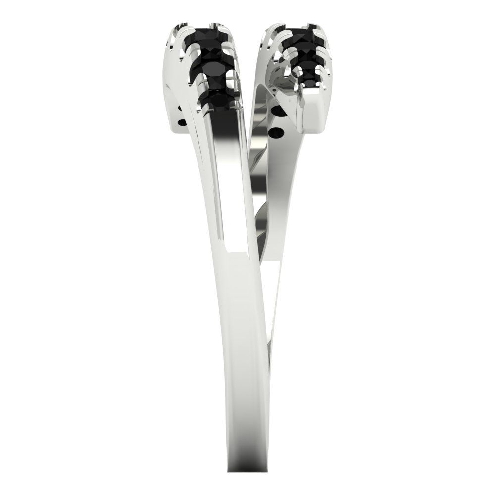 0.235 cttw Natural Onyx Round Cut White Gold Eternity Wedding Band
