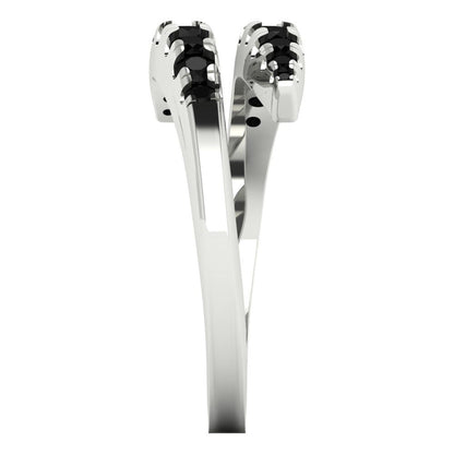 0.235 cttw Natural Onyx Round Cut White Gold Eternity Wedding Band