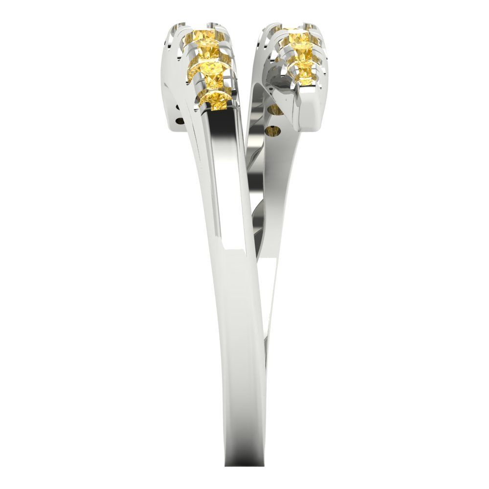 0.235 cttw Simulated Yellow Diamond Round Cut White Gold Eternity Wedding Band