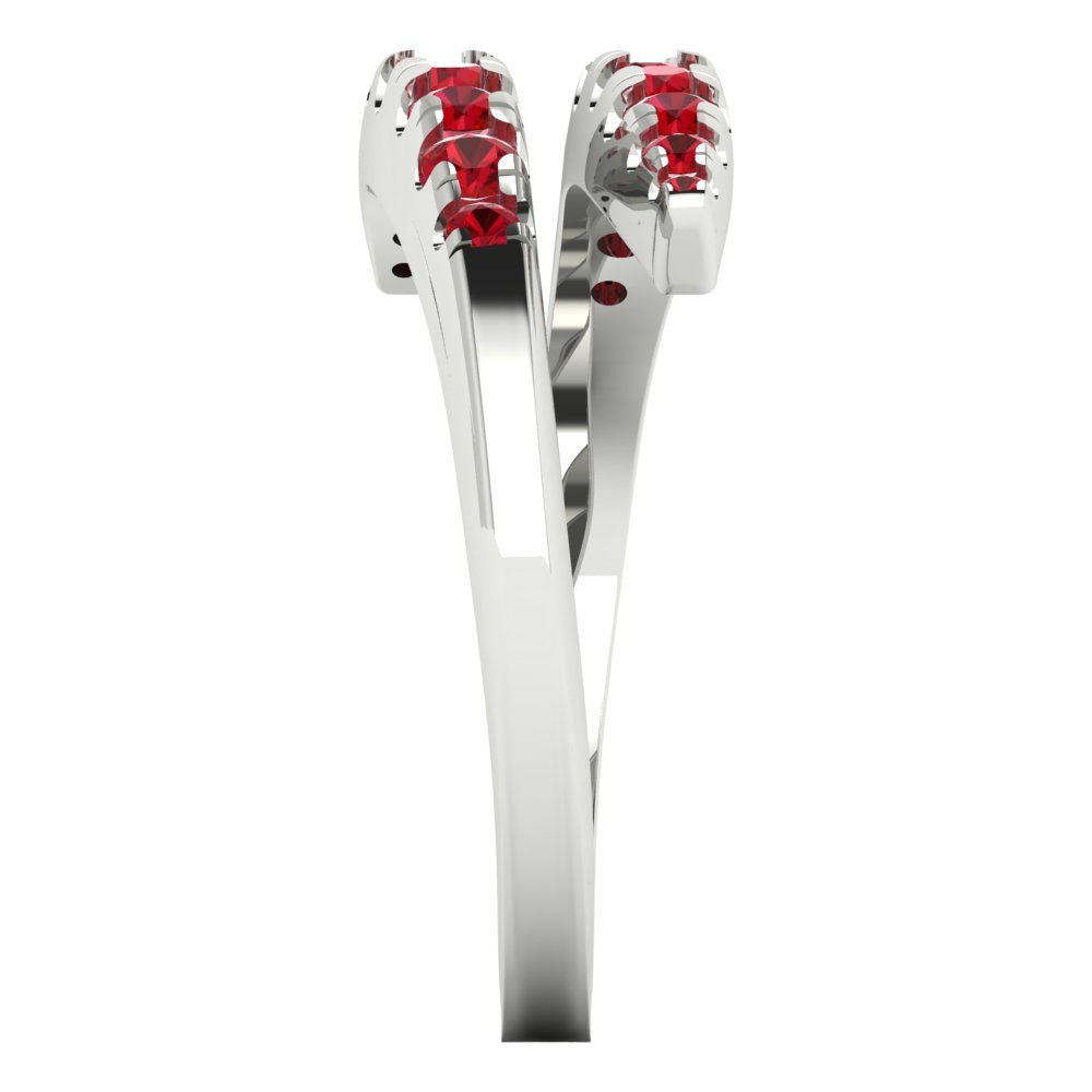 0.235 cttw Simulated Ruby Round Cut White Gold Eternity Wedding Band